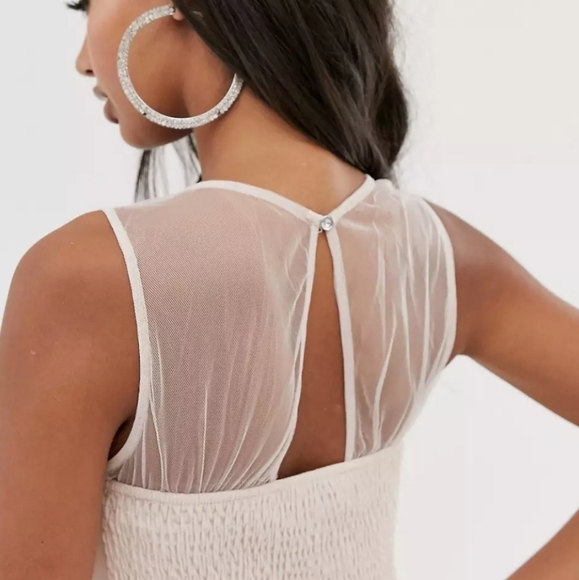 Asos Little Mistress Mesh Insert Maxi Dress Pink US 12 - Picture 3 of 12